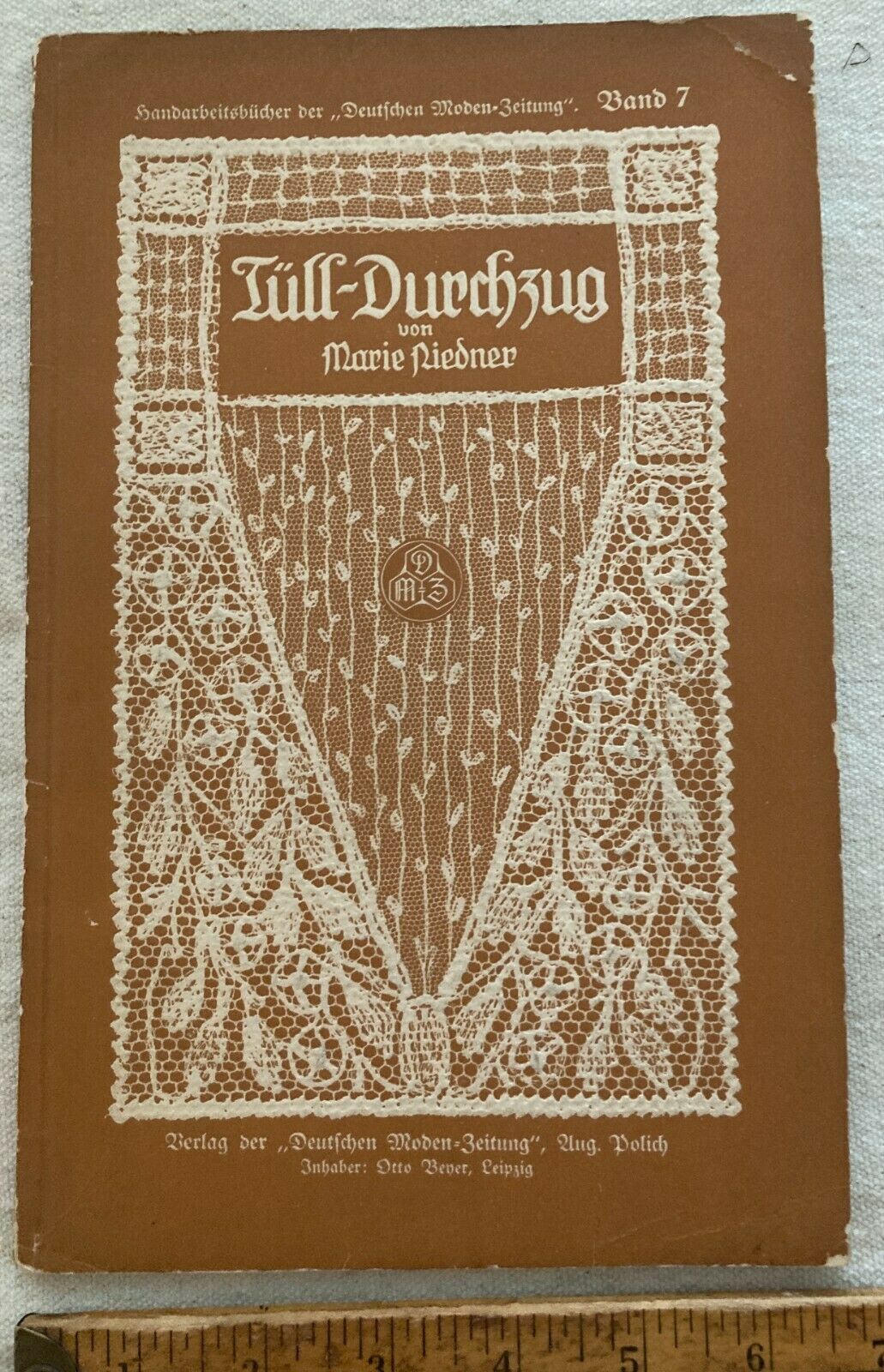 Antique Book German Lacemaking 1912 "tull Durchzug" Embroidery On Net