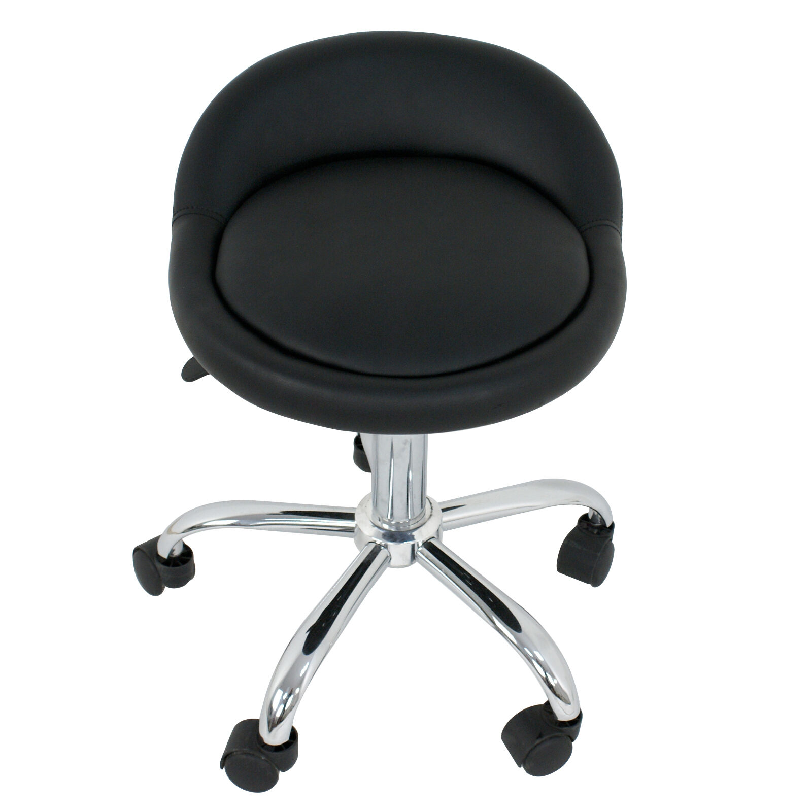 Adjustable Height Hydraulic Rolling Swivel Stool Spa Salon Chair With Back Rest