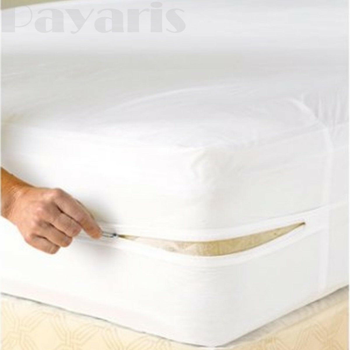 Waterproof Zippered Vinyl Mattress Cover None Allergenic Bed Bug Protector
