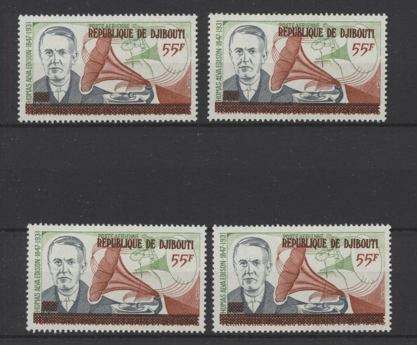 [p25203] Djibouti 1977 Good Very Fine Mnh Airmail Stamp X4
