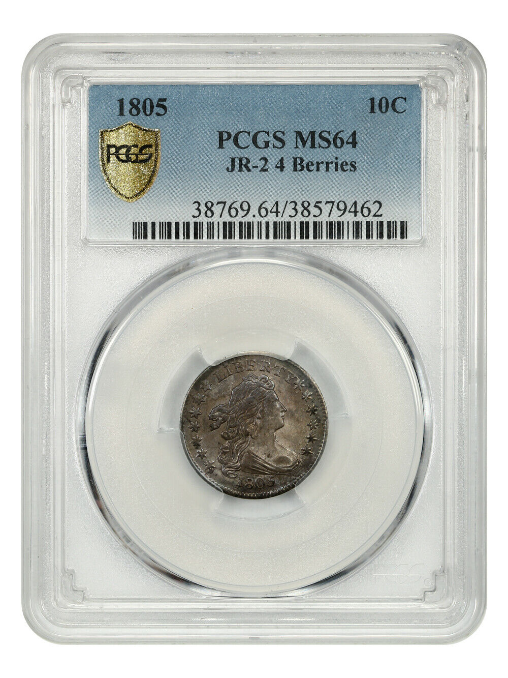 1805 10c Pcgs Ms64 (jr-2, 4 Berries) Lovely Draped Bust Dime - Bust Dime