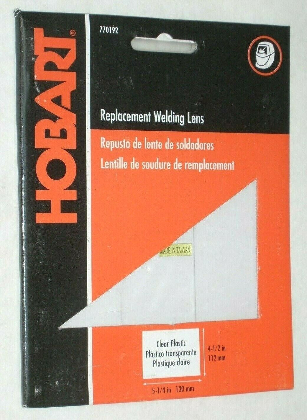 Hobart 770192 Welding Helmet Clear Cover Lens Replacement 4 1/2 X 5 1/4 Plastic