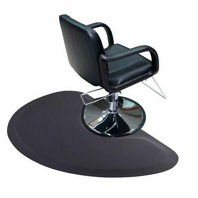 Black Semi Circle 5'x3' 1/2" Barber Salon Anti Fatigue Floor Mat Spa Equipment