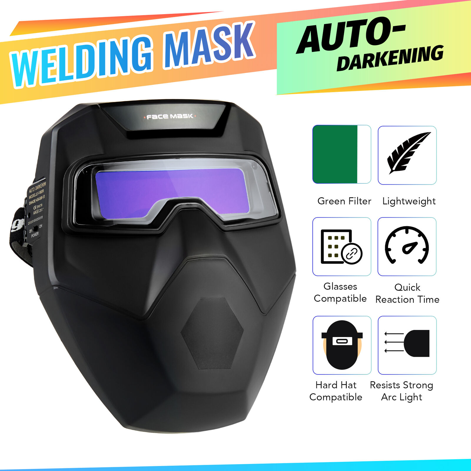 Auto Darkening Welding Glasses Welder Mask Welding Helmet Tig Mig Plasma Arc