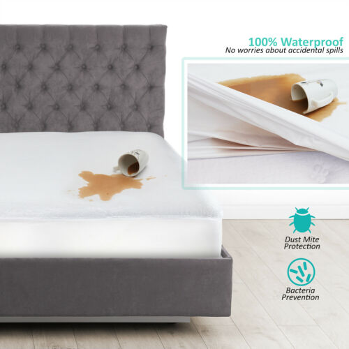 Hypoallergenic Waterproof Mattress Protector Cotton Terry Fitted Mattress Cover