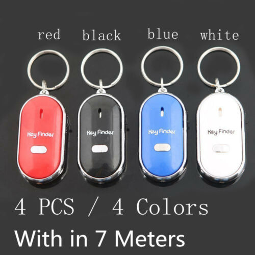 4pcs Key Finder & Locator -anti Lost Keychain W/tracker Whistle Sound &led Light