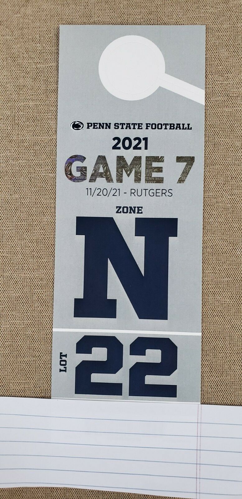 Psu Football Parking Pass For Rutgers Game On 11/20/21
