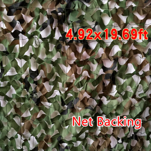 20 X 5ft Woodland Leaves Military Camouflage Net Hunting Camo W/ String Netting