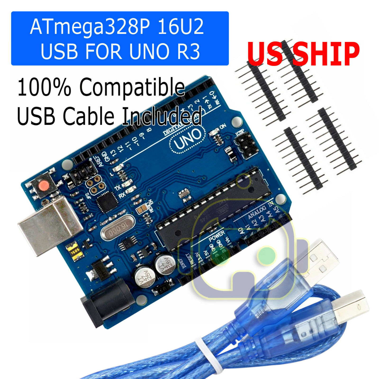 Uno R3 Atmega328p Atmega16u2 Development Board & Usb Cable For Arduino