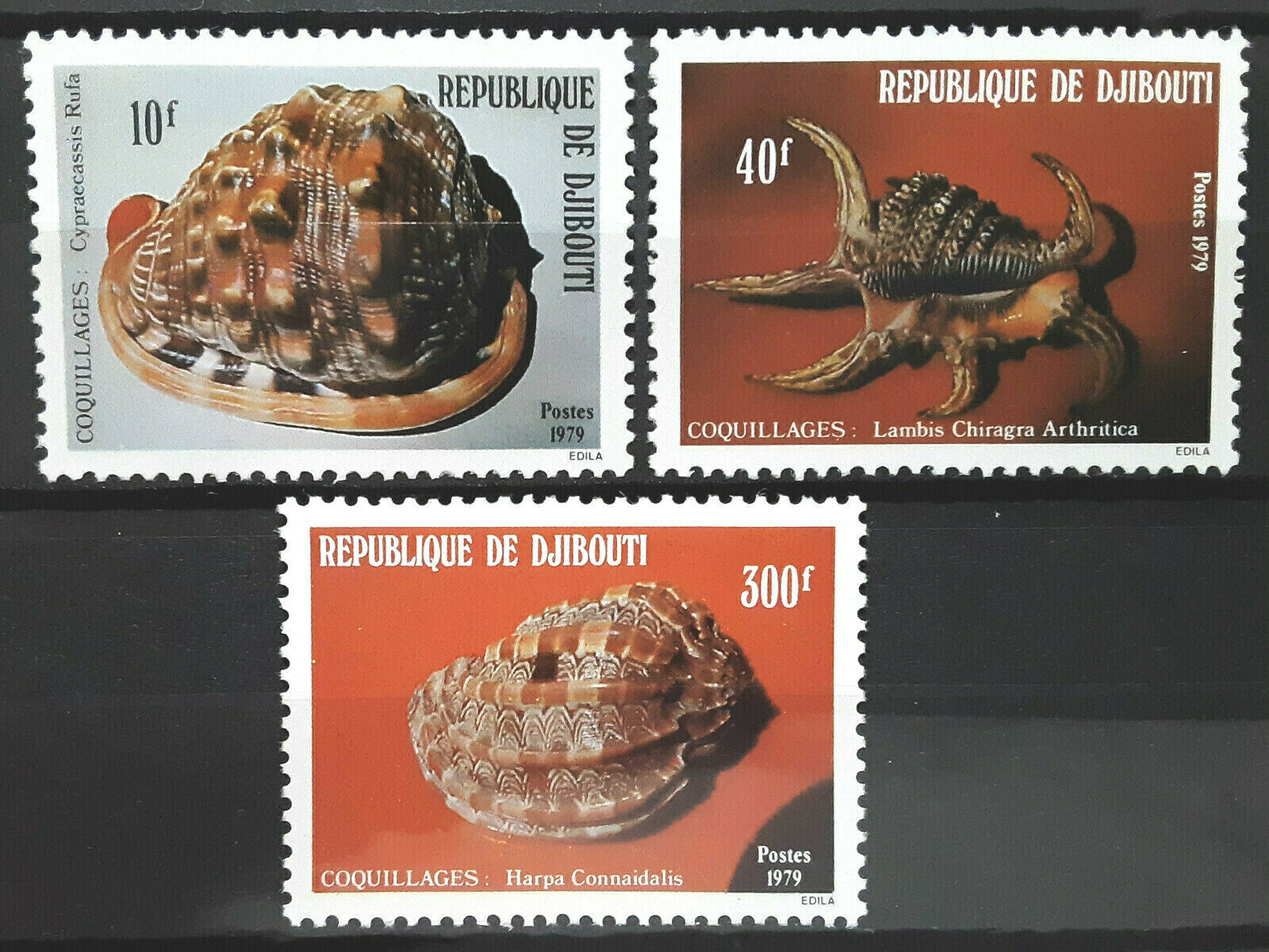 Djibouti Stamp 1979 Sea Shells Scott # 506-508 Mint Nh
